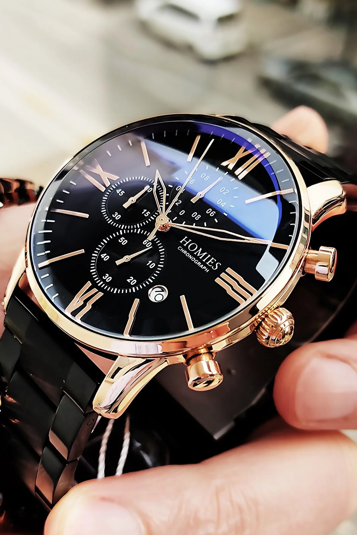 Erkek Kol Saati 3 Atm Su Geçirmez Siyah Renk Çelik Kordon