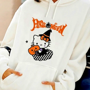 Halloween baskılı kadın sweat 03
