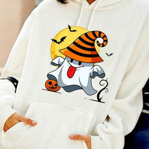 Halloween baskılı kadın sweat 08