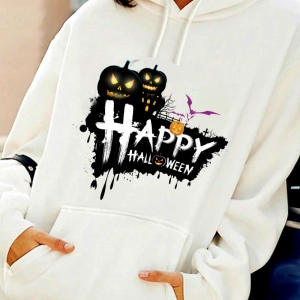 Halloween baskılı kadın sweat 10